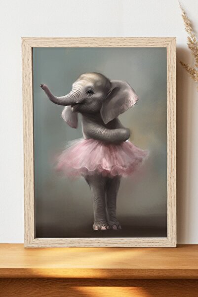 Luna Marissa Αφίσα με ελέφαντα μπαλέτου - Αφίσα ψηφιακής τέχνης από χοντρό χα...