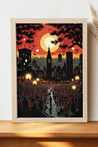 Luna Marissa Αφίσα με θέα στην πόλη - Αφίσα τοίχου από γυαλιστερό χαρτί χωρίς...