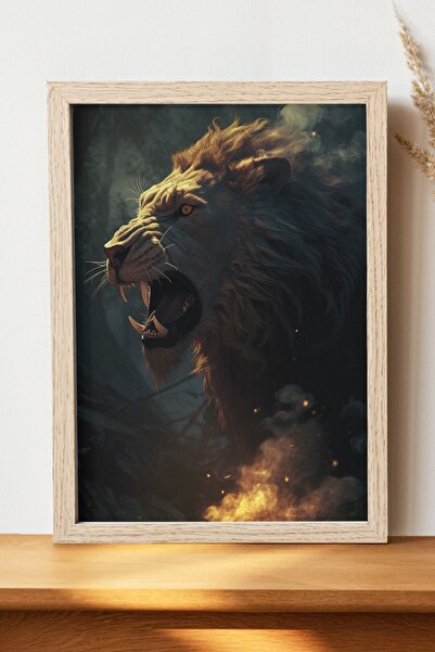 Luna Marissa Καλλιτεχνική αφίσα λιονταριού - Ψηφιακή αφίσα τέχνης από χοντρό ...