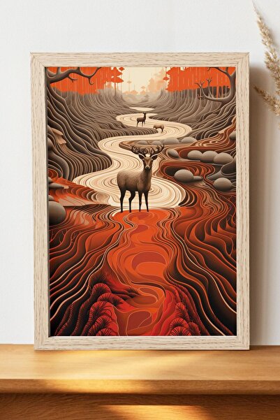 Luna Marissa Σουρεαλιστική αφίσα με ελάφια - Αφίσα τοίχου από γυαλιστερό χαρτ...