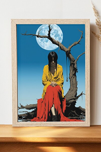 Luna Marissa Σουρεαλιστική αφίσα γυναικών στο φεγγάρι - Αφίσα τοίχου από γυαλ...