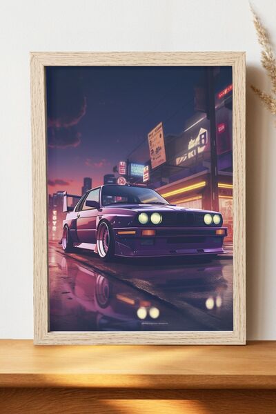 Luna Marissa Αφίσα BMW E30 - Αφίσα αυτοκινήτου από γυαλιστερό χαρτί χωρίς πλα...