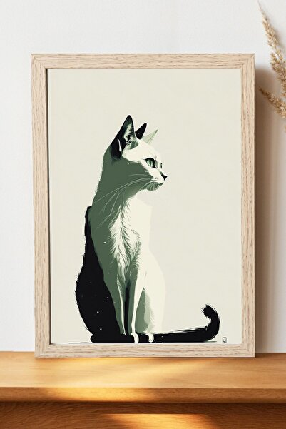 Luna Marissa Μίνιμαλ αφίσα γάτας - Αφίσα τοίχου από γυαλιστερό χαρτί χωρίς πλ...