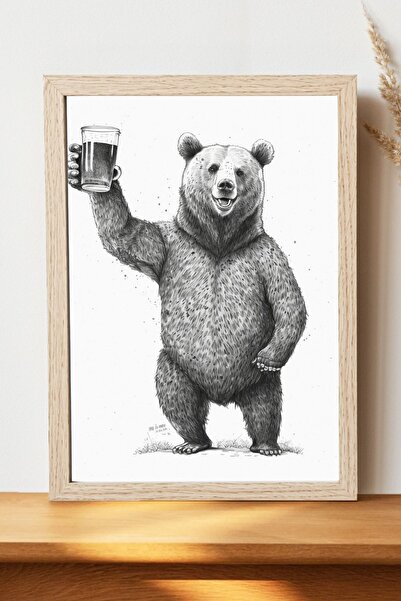 Luna Marissa Αφίσα Καφέ Αρκούδα - Αφίσα τοίχου από γυαλιστερό χαρτί χωρίς πλα...