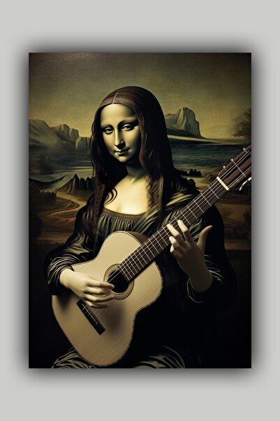 Luna Marissa Gitarist Mona Lisa Poster Çerçevesiz Duvar Posteri