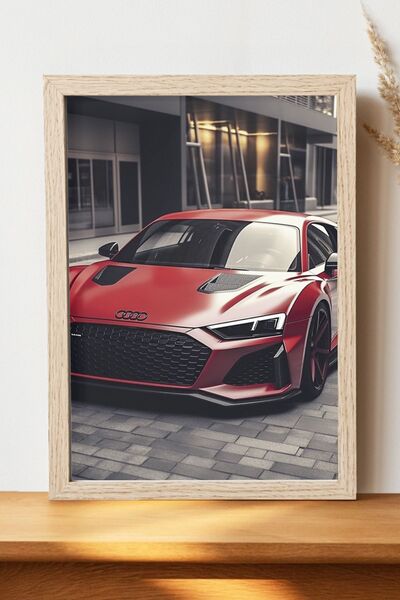 Luna Marissa Κόκκινη αφίσα Audi R8 - Αφίσα αυτοκινήτου από γυαλιστερό χαρτί χ...