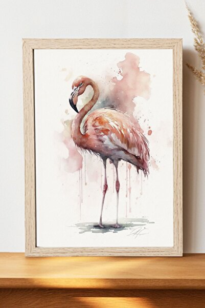 Luna Marissa Αφίσα Flamingo - Αφίσα ψηφιακής τέχνης από χοντρό χαρτί χωρίς πλ...