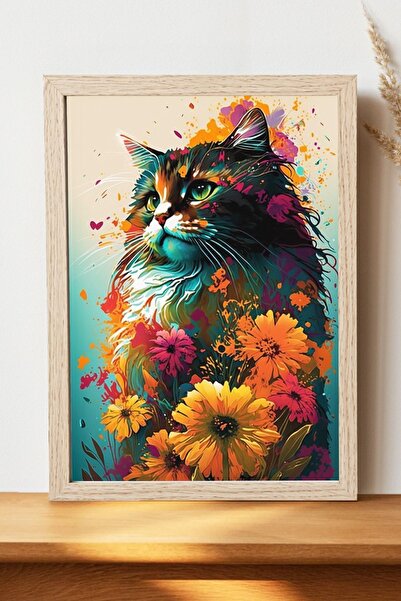 Luna Marissa Αφίσα γάτας - Αφίσα τοίχου από γυαλιστερό χαρτί χωρίς πλαίσιο