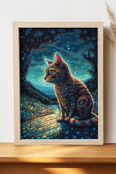 Luna Marissa Αφίσα γάτας - Αφίσα τοίχου από γυαλιστερό χαρτί χωρίς πλαίσιο