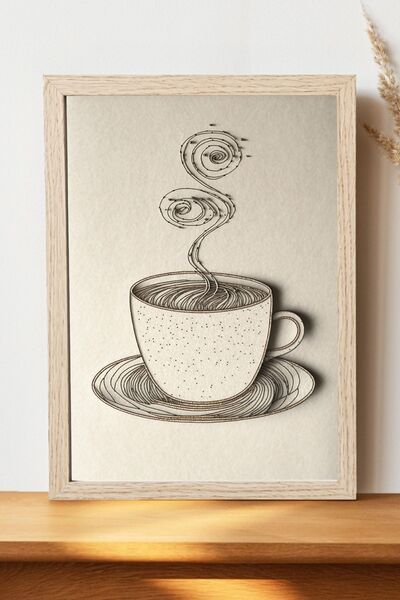 Luna Marissa Εικονογράφηση Καφέ Αφίσα - Χοντρό χαρτί χωρίς πλαίσιο Ψηφιακή αφ...