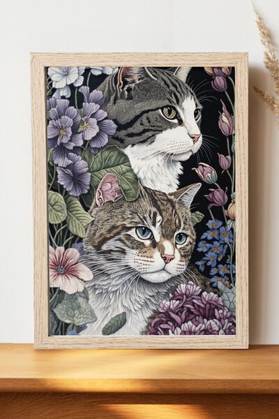 Luna Marissa Αφίσα Artistic Cats - Αφίσα ψηφιακής τέχνης από χοντρό χαρτί χωρ...