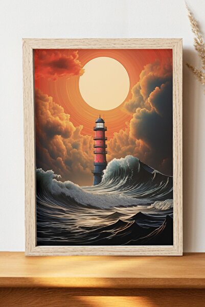 Luna Marissa Αφίσα Φάρου - Αφίσα τοίχου από φωτεινό χαρτί χωρίς πλαίσιο