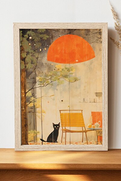 Luna Marissa Μίνιμαλ αφίσα μαύρης γάτας - Αφίσα τοίχου από γυαλιστερό χαρτί χ...