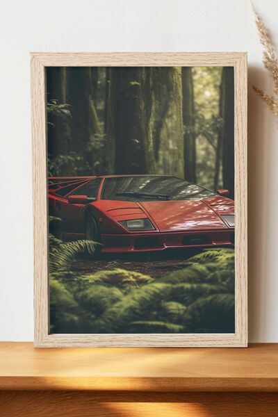 Luna Marissa Κόκκινη αφίσα Ferrari - Αφίσα αυτοκινήτου από γυαλιστερό χαρτί χ...