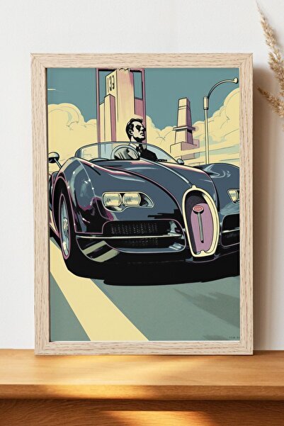Luna Marissa Αφίσα Bugatti - Αφίσα αυτοκινήτου από γυαλιστερό χαρτί χωρίς πλα...