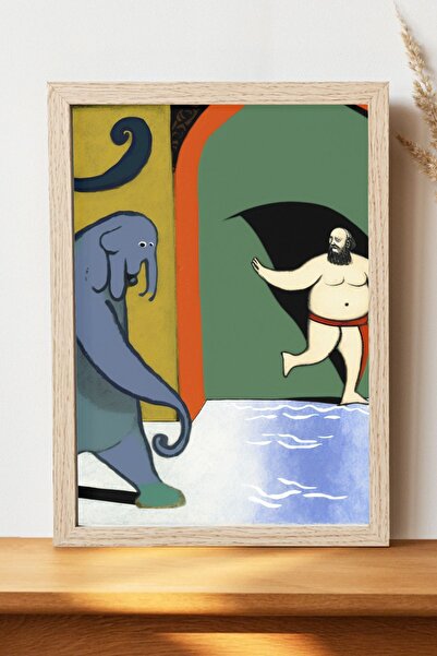 Luna Marissa Σουρεαλιστική αφίσα "Άνθρωπος και ελέφαντας" - Χοντρό χαρτί χωρί...