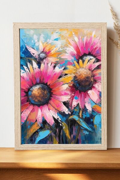 Luna Marissa Μωβ αφίσα με λουλούδια - Αφίσα τοίχου από γυαλιστερό χαρτί χωρίς...