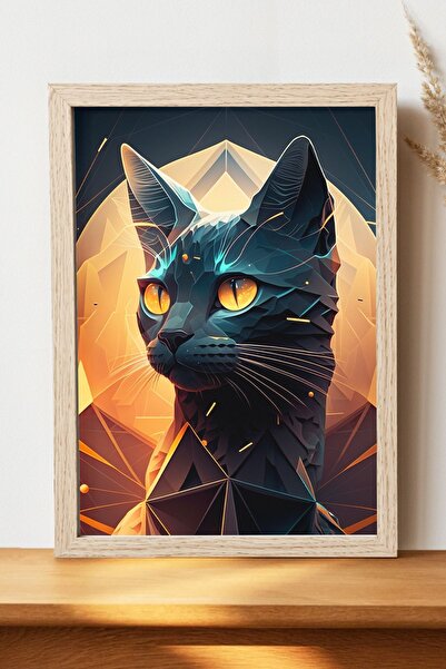 Luna Marissa Αφίσα μαύρης γάτας - Αφίσα τοίχου από γυαλιστερό χαρτί χωρίς πλα...