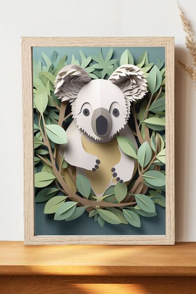 Luna Marissa Αφίσα από χαρτί με κοάλα - Αφίσα τοίχου από γυαλιστερό χαρτί χωρ...