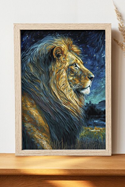 Luna Marissa Αφίσα Majestic Lion - Αφίσα ψηφιακής τέχνης από χοντρό χαρτί χωρ...