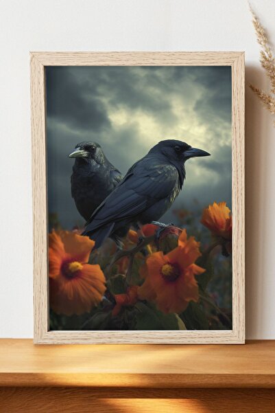 Luna Marissa Καλλιτεχνική αφίσα κορακιού - Ψηφιακή αφίσα τέχνης από χοντρό χα...