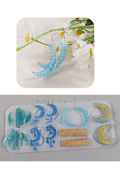 Sirius Hobi Epoksi Kalıp  Kelebek Ay Bulut Küpe Kalıbı 2