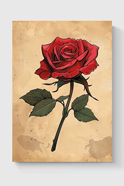 Luna Marissa Αφίσα με κόκκινο τριαντάφυλλο χωρίς πλαίσιο