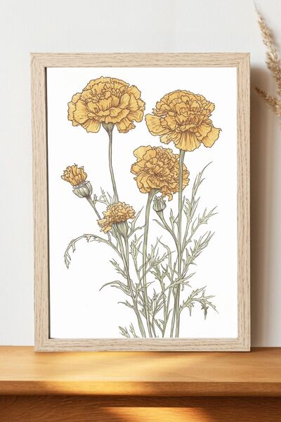 Luna Marissa Διακοσμητική αφίσα με λουλούδια - Αφίσα ψηφιακής τέχνης από χοντ...