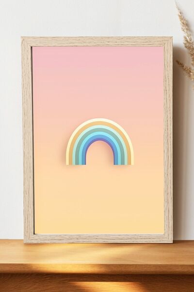 Luna Marissa Μίνιμαλ αφίσα ουράνιου τόξου - Αφίσα τοίχου από γυαλιστερό χαρτί...