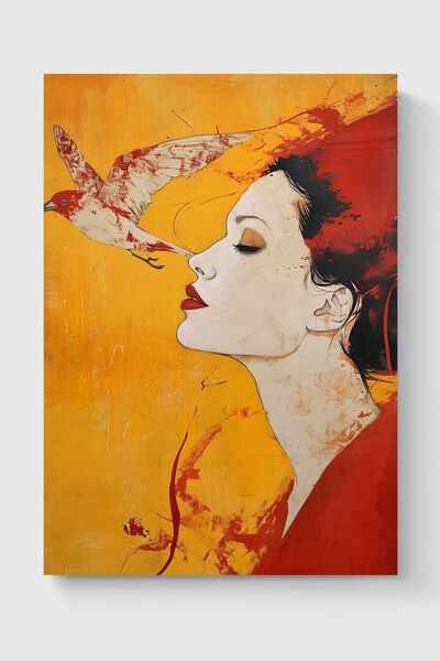 Luna Marissa Διακοσμητική αφίσα με εικόνα με ελαφριά γυναίκα και πουλί χωρίς ...