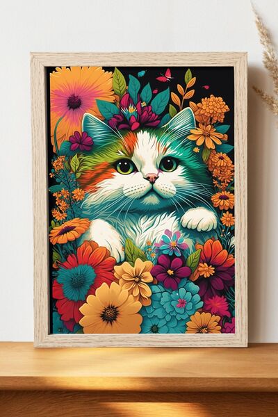 Luna Marissa Αφίσα γάτας - Αφίσα τοίχου από γυαλιστερό χαρτί χωρίς πλαίσιο