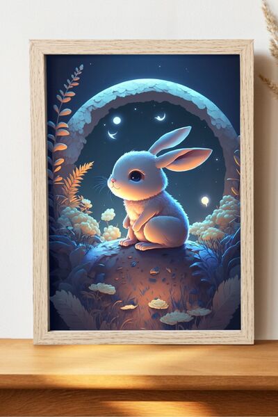 Luna Marissa Εικονογράφηση Αφίσα κουνελιού - Αφίσα ψηφιακής τέχνης από χοντρό...
