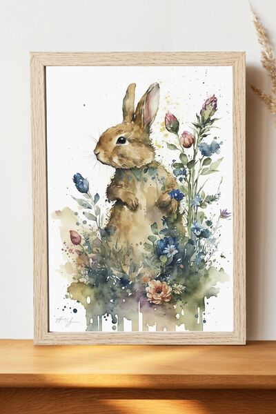 Luna Marissa Αφίσα κουνελιού - Αφίσα ψηφιακής τέχνης από χοντρό χαρτί χωρίς π...