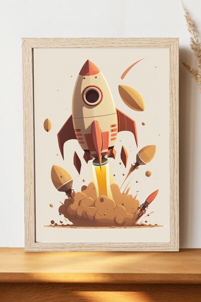 Luna Marissa Αφίσα Rocket - Αφίσα τοίχου από γυαλιστερό χαρτί χωρίς πλαίσιο