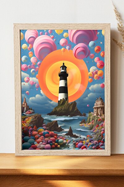 Luna Marissa Αφίσα Φάρου - Αφίσα τοίχου από φωτεινό χαρτί χωρίς πλαίσιο