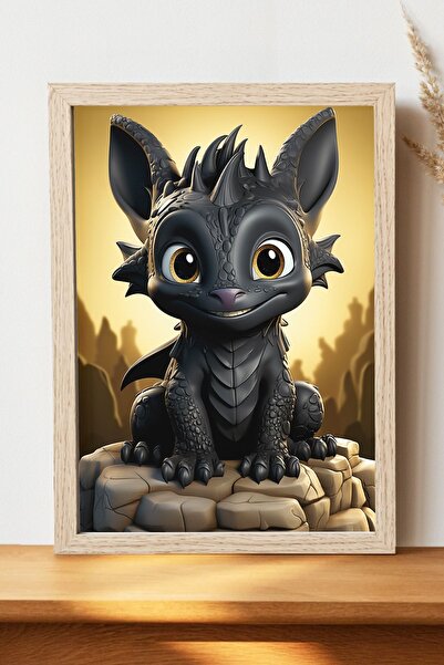 Luna Marissa Χαριτωμένη αφίσα με δράκο - Αφίσα τοίχου από γυαλιστερό χαρτί χω...