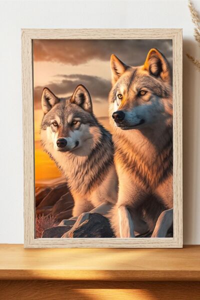 Luna Marissa Αφίσα Sunset Wolves - Αφίσα με ζώα χωρίς πλαίσιο, ψηφιακή τέχνη