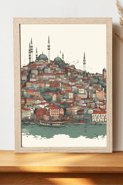 Luna Marissa Καλλιτεχνική αφίσα της Κωνσταντινούπολης - Διακοσμητική αφίσα πό...