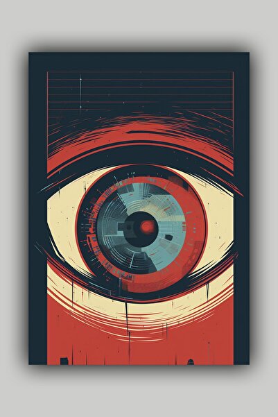 Luna Marissa Αφίσα τοίχου με φουτουριστική εικονογράφηση με μάτια χωρίς πλαίσιο