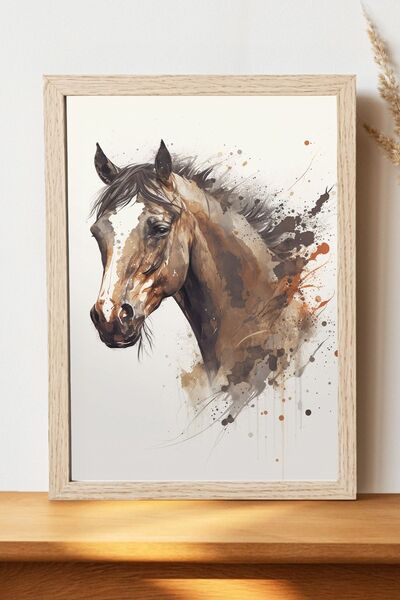 Luna Marissa Καλλιτεχνική αφίσα με άλογα - Ψηφιακή αφίσα τέχνης από χοντρό χα...