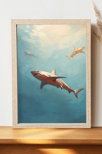 Luna Marissa Αφίσα καρχαρία - Αφίσα τοίχου από γυαλιστερό χαρτί χωρίς πλαίσιο