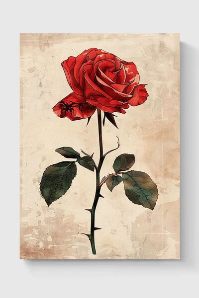 Luna Marissa Αφίσα με κόκκινο τριαντάφυλλο χωρίς πλαίσιο