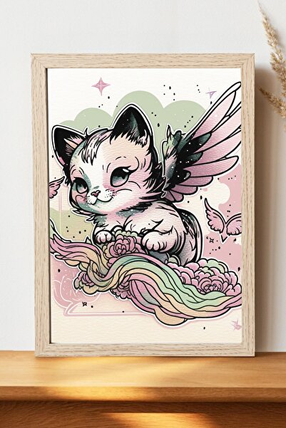 Luna Marissa Εικονογράφηση αφίσας γάτας - Αφίσα ψηφιακής τέχνης από χοντρό χα...
