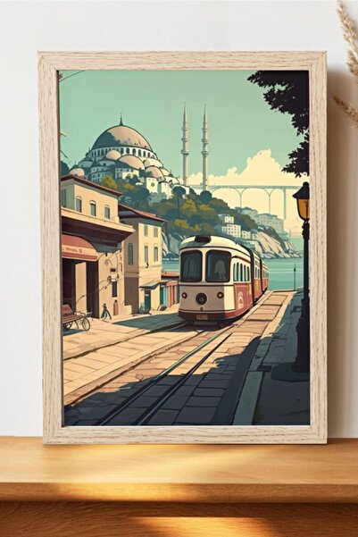 Luna Marissa Καλλιτεχνική αφίσα της Κωνσταντινούπολης - Vintage αφίσα πόλης χ...