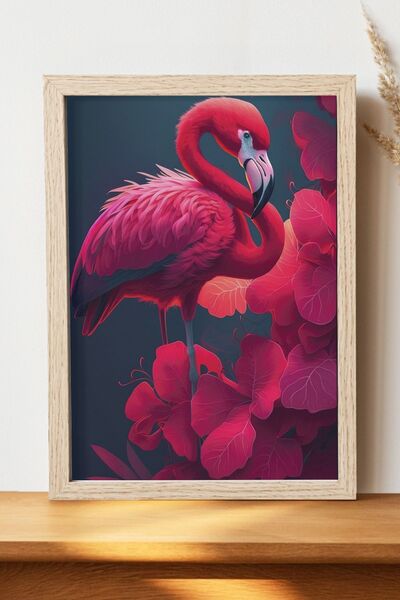 Luna Marissa Αφίσα Flamingo - Αφίσα ψηφιακής τέχνης από χοντρό χαρτί χωρίς πλ...