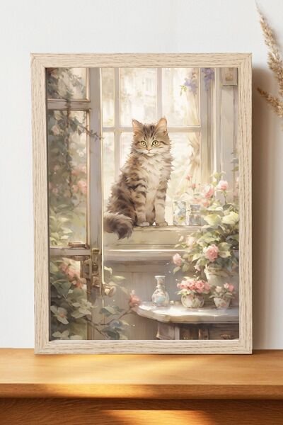 Luna Marissa Αφίσα γάτας - Αφίσα τοίχου από γυαλιστερό χαρτί χωρίς πλαίσιο