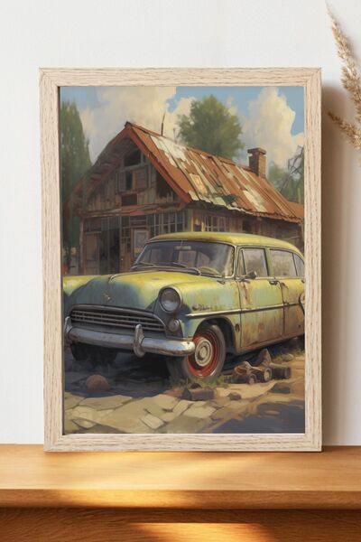 Luna Marissa Vintage αφίσα αυτοκινήτου - Αφίσα αυτοκινήτου από γυαλιστερό χαρ...