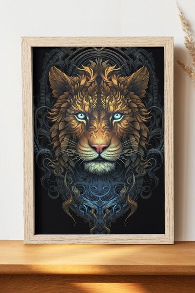 Luna Marissa Αφίσα με πορτρέτο λιονταριού - Αφίσα ψηφιακής τέχνης από χοντρό ...