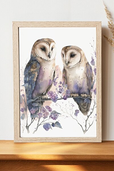 Luna Marissa Αφίσα Κουκουβάγιας - Αφίσα ψηφιακής τέχνης από χοντρό χαρτί χωρί...