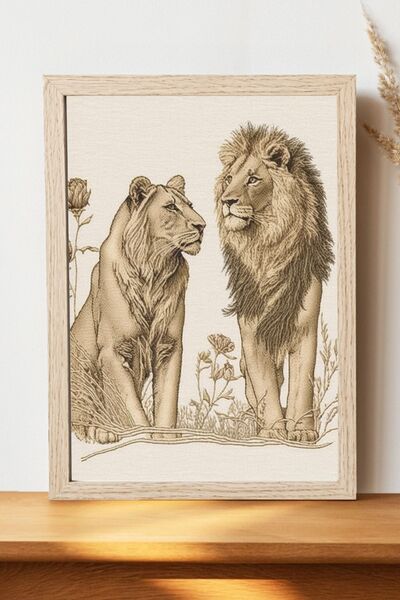 Luna Marissa Αφίσα Artistic Lions - Χοντρό χαρτί χωρίς πλαίσιο, ψηφιακή διακο...